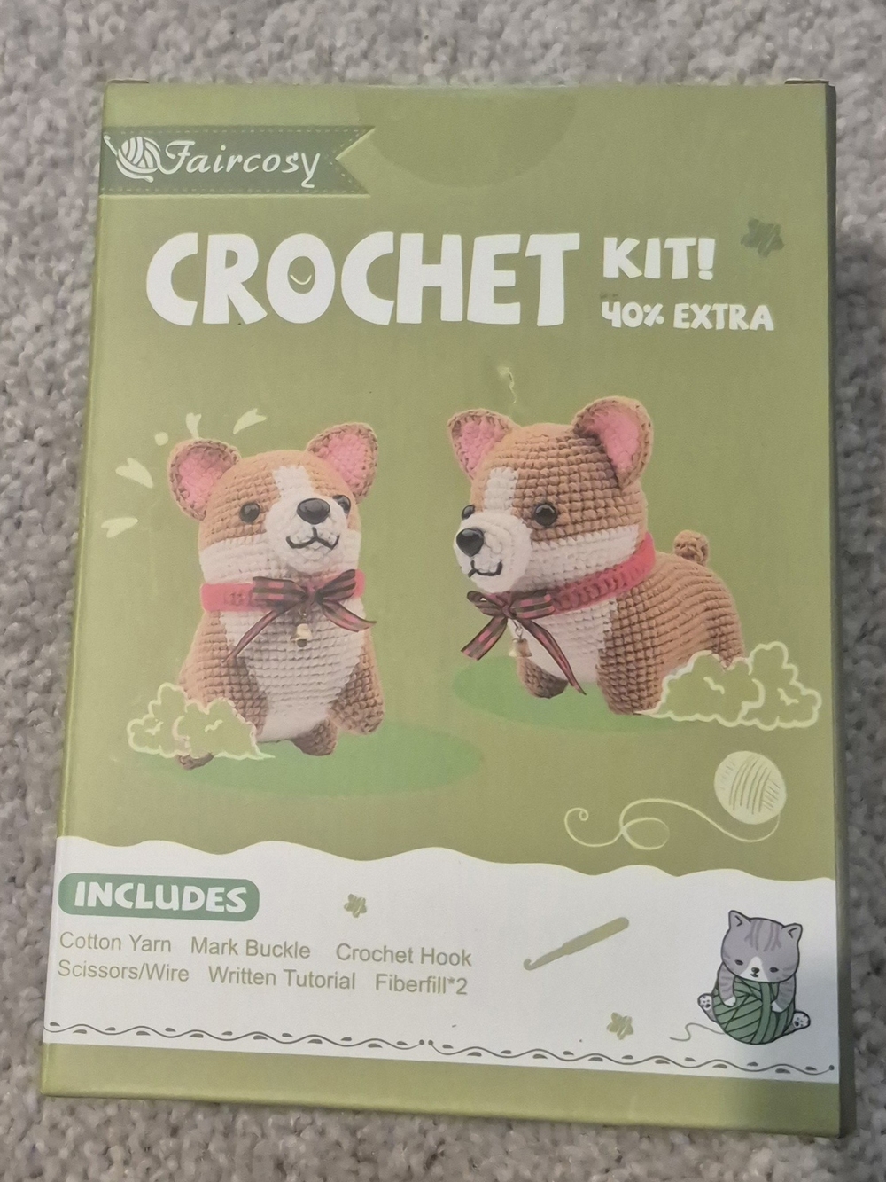 Crochet Kit for Corgi  Plush - Brown and White